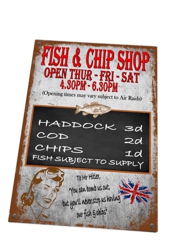 Vintage 1940s ww2 fish chip - vintage,