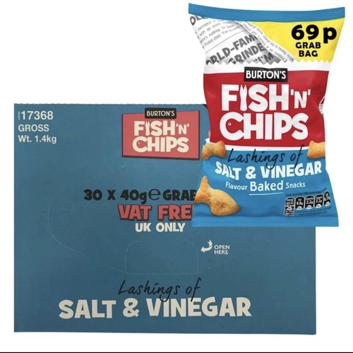 Burton fish chips salt - fish, n