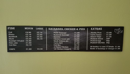 Fish chip shop menu - &,